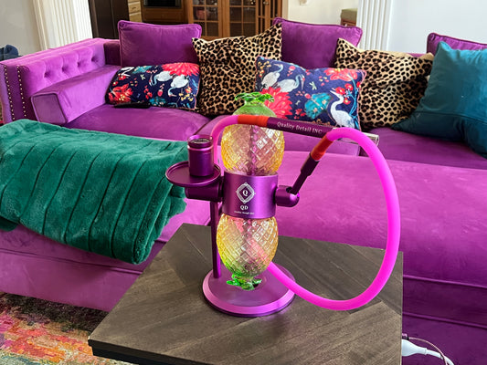 Purple Grape Pineapple Fusion Infuser 15 inch base stand. Rotating Metal Glass