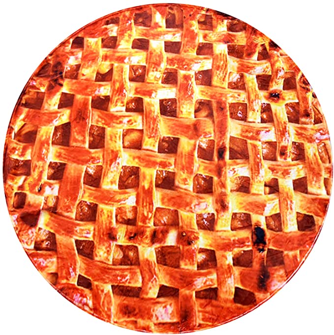Apple Pie Blanket, Food Flour Tortilla Throw Blankets, Soft and Comfortable Giant Round Beach Blanket (Orange, 80 inches)