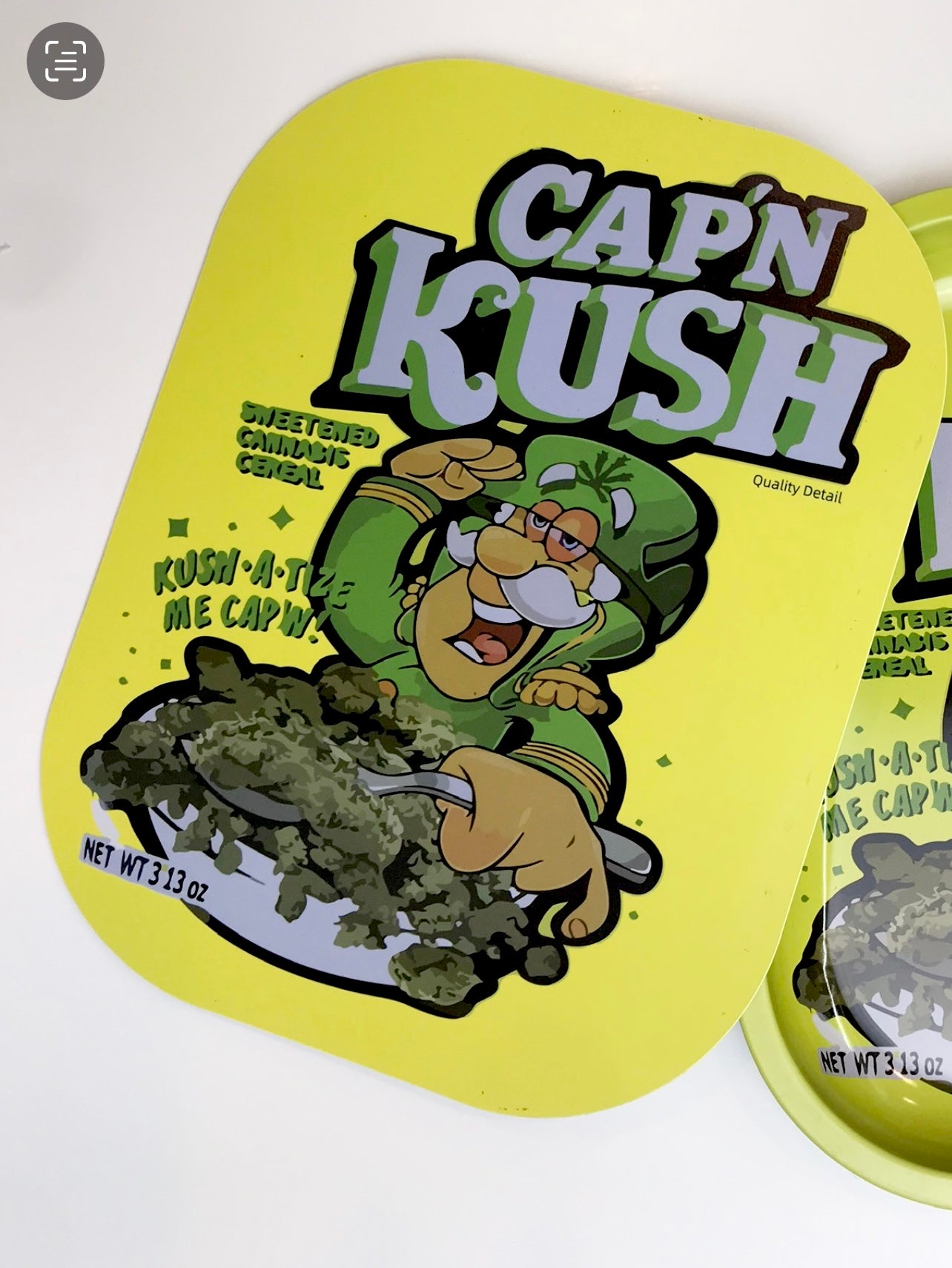 Cap'n Kush Rolling Tray With Magnetic Lid 7 x 5 Inch