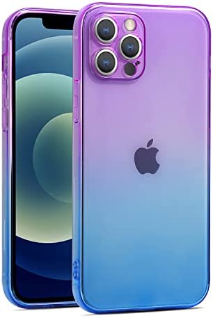 IPhone 14 and 13 Pro Max 2 Tone Purple and Blue Gradual Color Change Soft TPU Case 6.7"