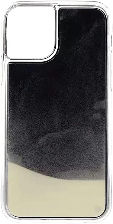 Quality Detail IPhone 13 pro max Luminous Fluorescent Black and Gray Liquid Sand Case That Glows in The Dark!